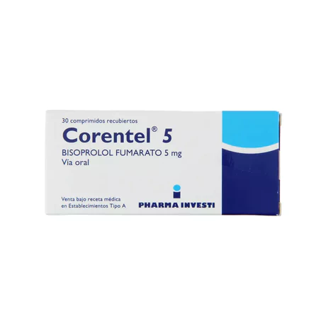 CORENTEL 5 BISOPROLOL 5MG 30 COMPRIMIDOS RECUBIERTOS