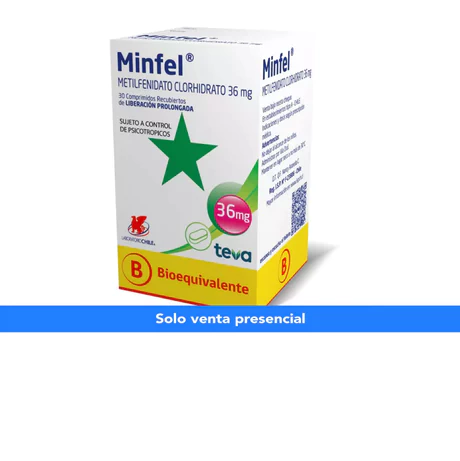 MINFEL (B) METILFENIDATO 36MG 30 COMPRIMIDOS PROLONGADOS