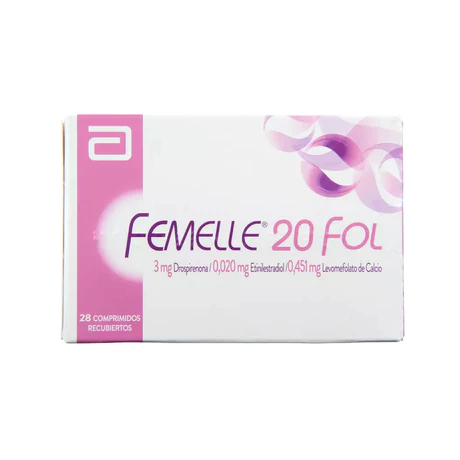 FEMELLE 20 FOL DROSPIRENONA / ETINILESTRADIOL / LEVOMEFOLATO DE CALCIO 28 COMPRIMIDOS RECUBIERTOS