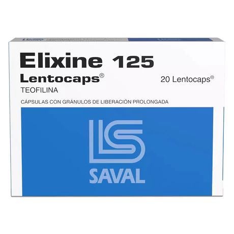 ELIXINE LENTO TEOFILINA 125MG 20 CÁPSULAS PROLONGADAS