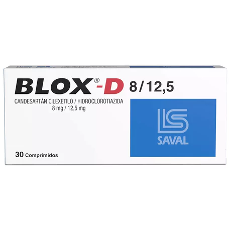 BLOX-D CANDESARTÁN CILEXETILO / HIDROCLOROTIAZIDA 8/12.5 30 COMPRIMIDOS