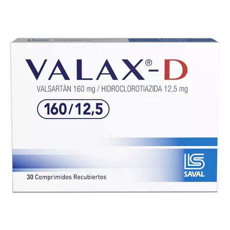 VALAX-D VALSARTAN 160/12.5 30 COMPRIMIDOS RECUBIERTOS