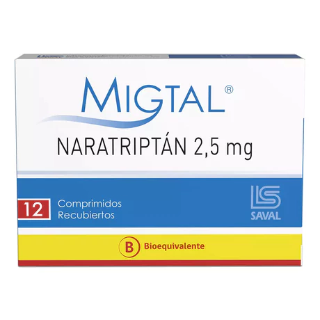 MIGTAL (B) NARATRIPTAN 2.5MG 12 COMPRIMIDOS RECUBIERTOS