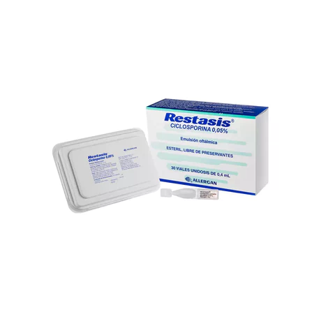 RESTASIS CICLOSPORINA 0.05% EMULSIÓN OFTÁLMICA 30 VIALES