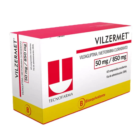 VILZERMET (B) VILDAGLIPTINA / METFORMINA 50/850 60 COMPRIMIDOS RECUBIERTOS