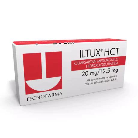 ILTUX HCT OLMESARTÁN / HIDROCLOROTIAZIDA 20MG/12.5MG 28 COMPRIMIDOS RECUBIERTOS