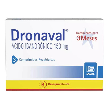 DRONAVAL (B) ÁCIDO IBANDRÓNICO 150MG 3 COMPRIMIDOS RECUBIERTOS
