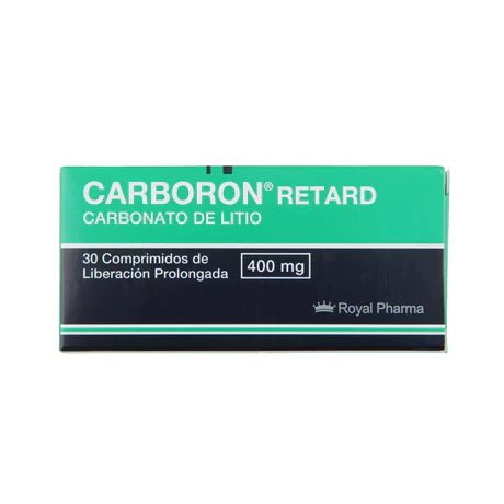 CARBORON RETARD CARBONATO DE LITIO 400MG 30 COMPRIMIDOS PROLONGADOS
