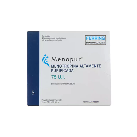 MENOPUR MENOTROPINA 75UI INYECTABLE 5 FRASCO-AMPOLLA