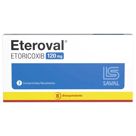 ETEROVAL ETORICOXIB 120MG 7 COMPRIMIDOS RECUBIERTOS