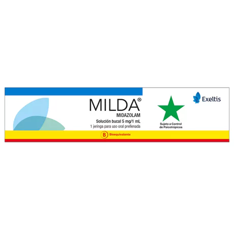 MILDA (B) MIDAZOLAM 5MG/1ML SOLUCIÓN BUCAL 2 JERINGAS PRELLENADAS