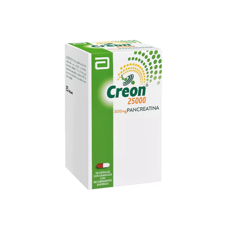 CREON 25000 PANCREATINA 300MG 50 CÁP. LIBERACIÓN PROLONGADA