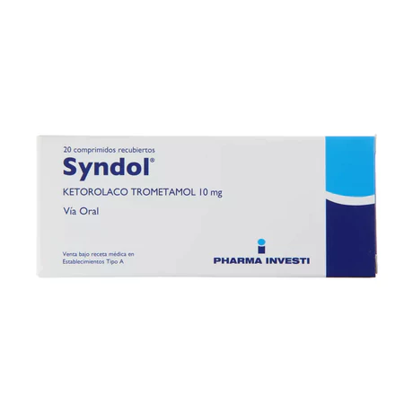 SYNDOL KETOROLACO 10MG 20 COMPRIMIDOS RECUBIERTOS