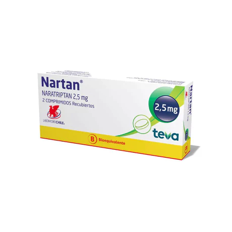 NARTAN (B) NARATRIPTAN 2.5MG 2 COMPRIMIDOS RECUBIERTOS