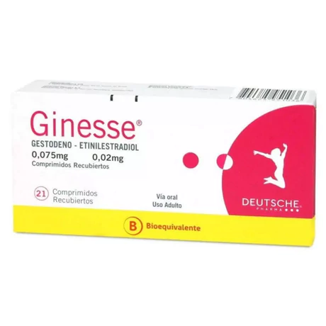 GINESSE (B) ETINILESTRADIOL / GESTODENO 21 COMPRIMIDOS RECUBIERTOS
