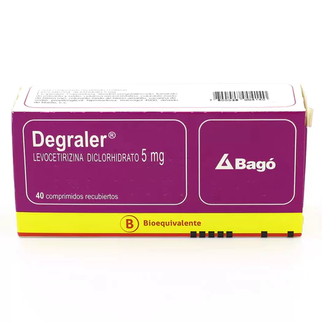 DEGRALER (B) LEVOCETIRIZINA 5MG 40 COMPRIMIDOS RECUBIERTOS