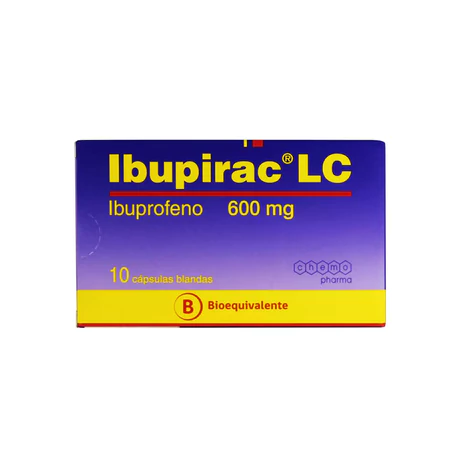 IBUPIRAC LC (B) IBUPROFENO 600MG 10 CÁPSULAS BLANDAS