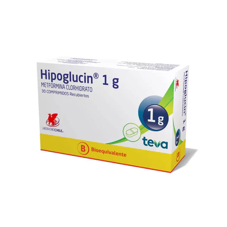 HIPOGLUCIN 1G (B) METFORMINA 1000MG 30 COMPRIMIDOS RECUBIERTOS