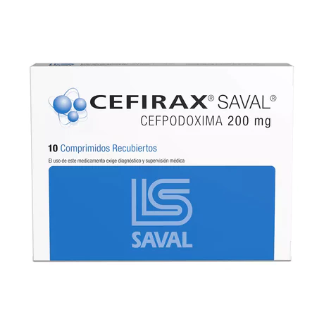 CEFIRAX CEFPODOXIMA 200MG 10 COMPRIMIDOS RECUBIERTOS