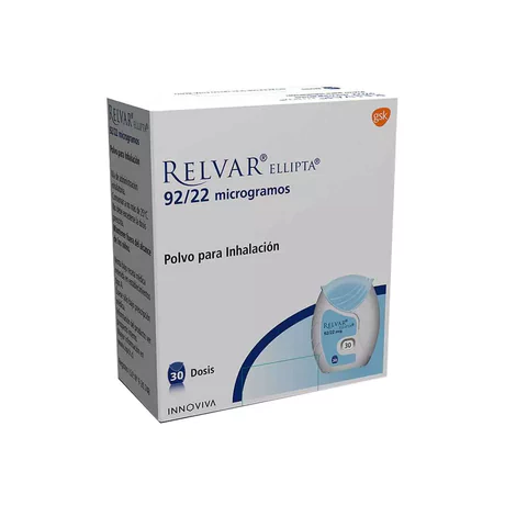 RELVAR FLUTICASONA / VILANTEROL 92/22MCG POLVO INHALACIÓN 30 DOSIS