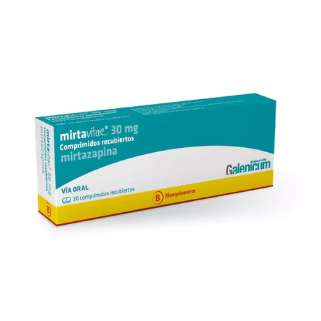 MIRTAVITAE (B) MIRTAZAPINA 30MG 30 COMPRIMIDOS RECUBIERTOS