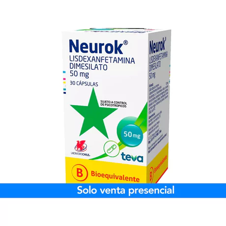 NEUROK (B) LISDEXANFETAMINA 50MG 30 CÁPSULAS
