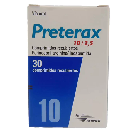 PRETERAX 10/2.5 PERINDOPRIL / INDAPAMIDA 30 COMPRIMIDOS RECUBIERTOS