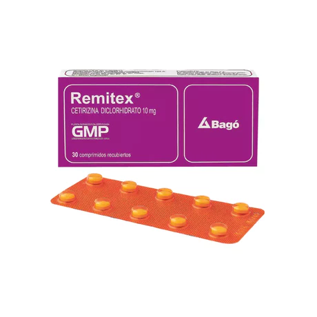 REMITEX (B) CETIRIZINA 10MG 30 COMPRIMIDOS RECUBIERTOS