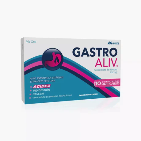 GASTROALIV 262MG X 10 COMPRIMIDOS MASTICABLES