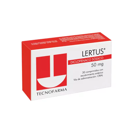 LERTUS DICLOFENACO SÓDICO 50MG 30 COMPRIMIDOS RECUBIERTOS