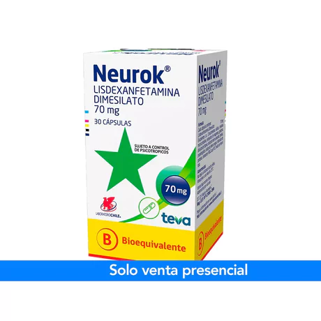 NEUROK (B) LISDEXANFETAMINA 70MG 30 CÁPSULAS