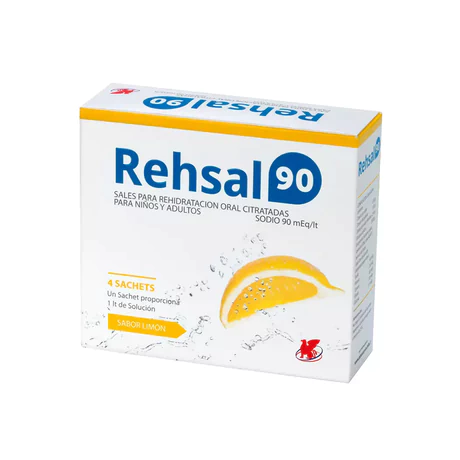 REHSAL 90 SALES HIDRATANTES 4 SOBRES LIMÓN