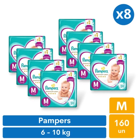 Pañales Pampers Premium Care M (160 unid) - vista alternativa