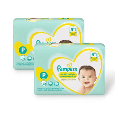 Pañales Pampers Premium Care Talla P (72 unid)