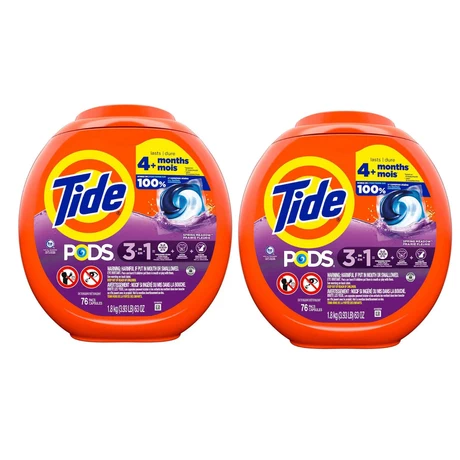 Detergente Cápsulas Tide Spring Meadow 76 Unidades x 2 UN