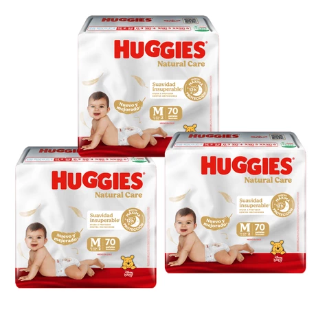 Pañales Huggies Natural Care M (210 unid)