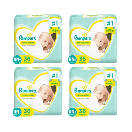 Pañales Pampers Recién Nacido RN+ (144 unid)