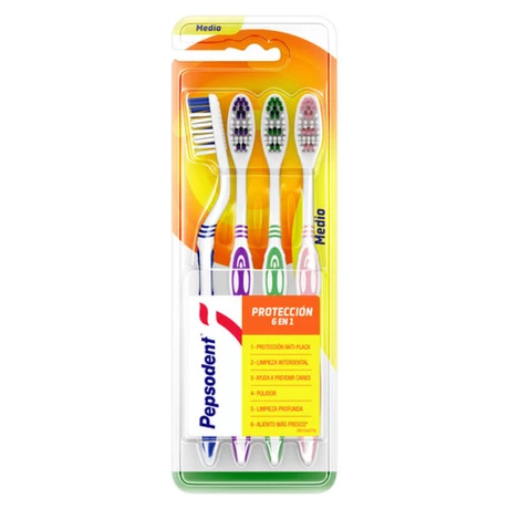Cepillo Dental Pepsodent Acción Antiplaca 4 Unid