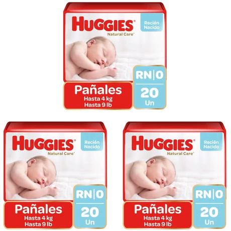 Huggies Natural Care Recién Nacido X 60 UN