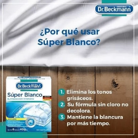 Blanqueador Ropa Súper Blanco Dr. Beckmann 240 g - vista alternativa