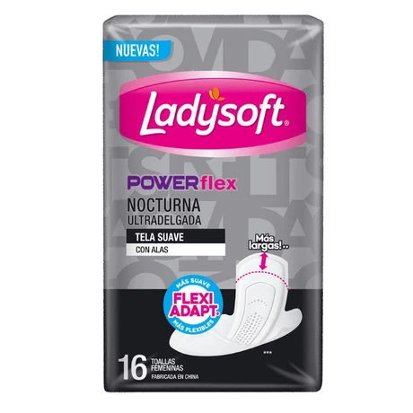 Toalla Higiénica Nocturna Ladysoft Ultradelgada Ultraseca 16 Unid - vista alternativa