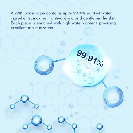TOALLITAS HÚMEDAS AIWIBI 99.91% AGUA BIODEGRADABLE 42 UN X 3 PAQUETES - vista alternativa