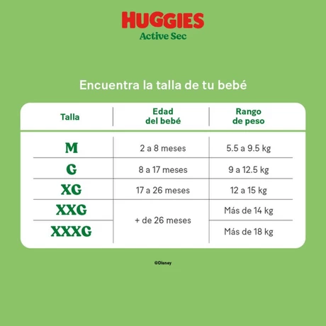 Pañales Huggies Active Sec G 66 unidades - vista alternativa