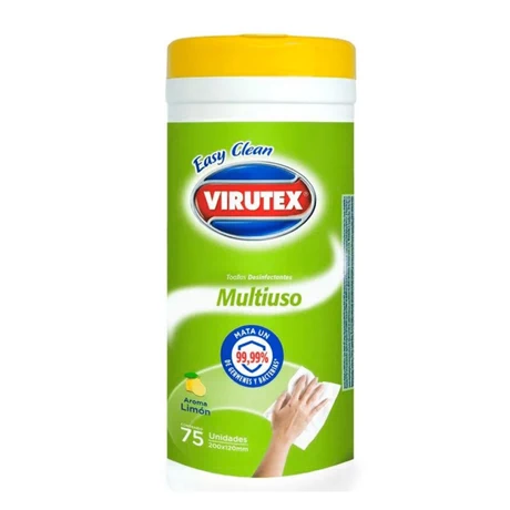 Toallitas Desinfectantes Multiuso Virutex Aroma Limón 75 Unid