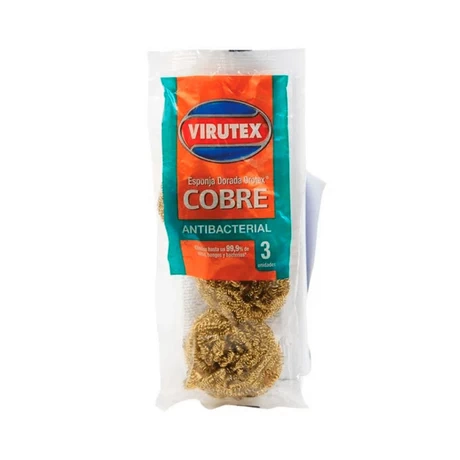 Esponja Dorada Orotex Virutex Antibacterial 3 Unid