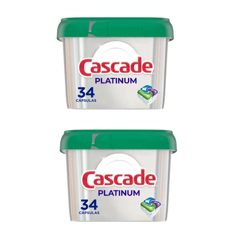 Detergente Lavavajillas Cascade Platinum 34 Cápsulas x 2UN