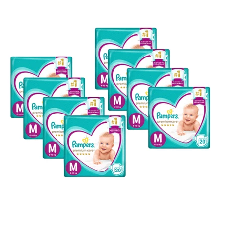 Pañales Pampers Premium Care M (160 unid)