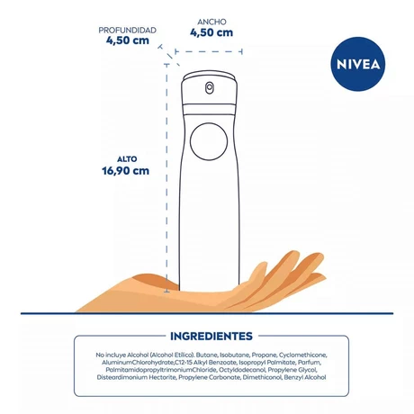 Desodorante Aerosol Mujer Nivea Black & White Invisible Pure 150 ml - vista alternativa