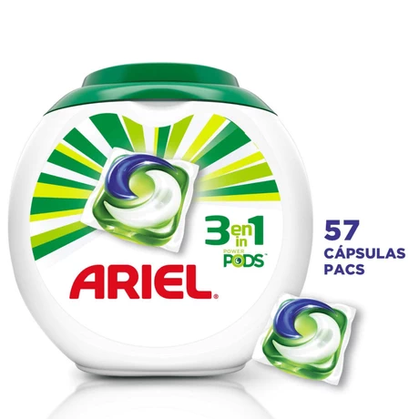 Detergente Cápsulas Ariel Pods 57 Unid x2