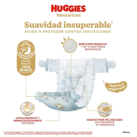 Pañal Huggies Natural Care XXXG 48 Un - vista alternativa